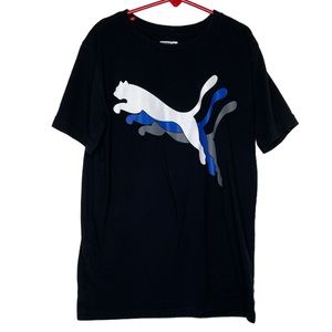 Boy's Puma Short Sleeve Tee Shirt Size M (10-12) Black